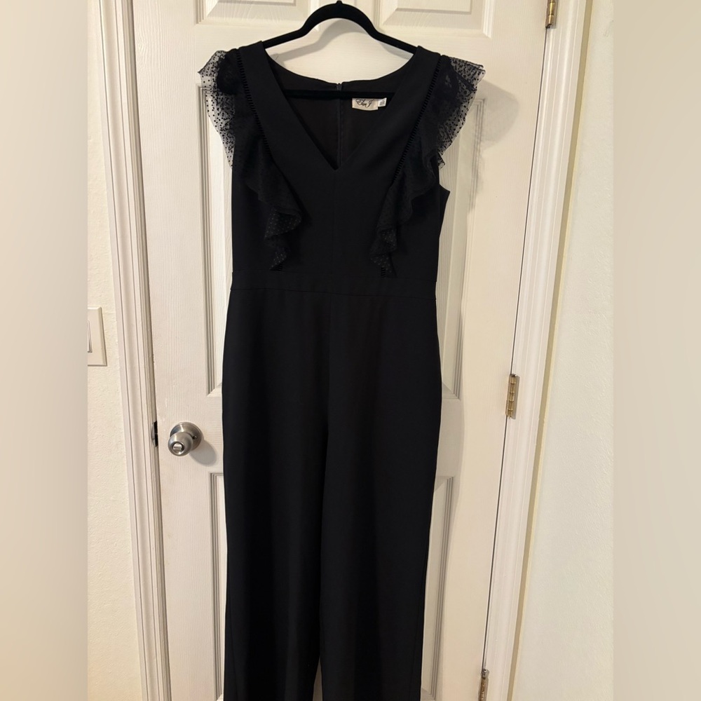 Eliza J Black V-Neck Jumpsuit